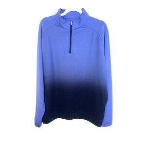 Peter Millar Crown Sport  Perth Dip Dye 1/4 Zip Navy Performance Pullover Men XL